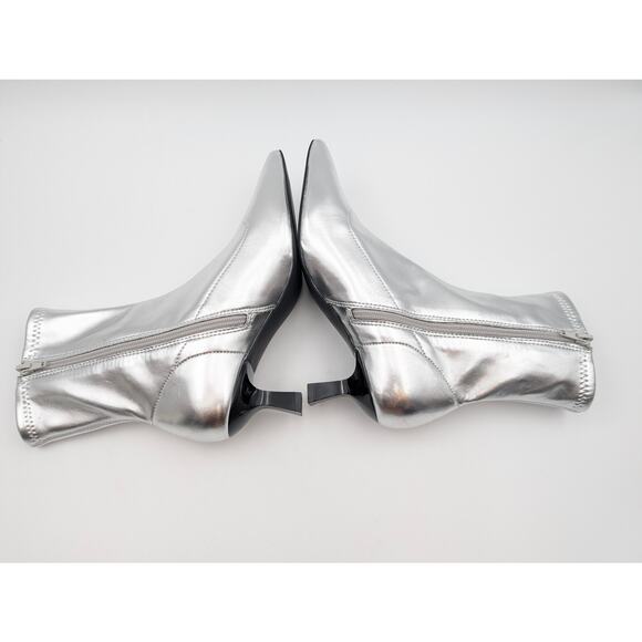 Abound Erinn Pointed Toe Heel Boots Women's Silver Metallic Size US6.5M EU37 - Picture 5 of 11